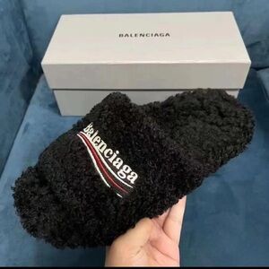 Black Balenciaga slides